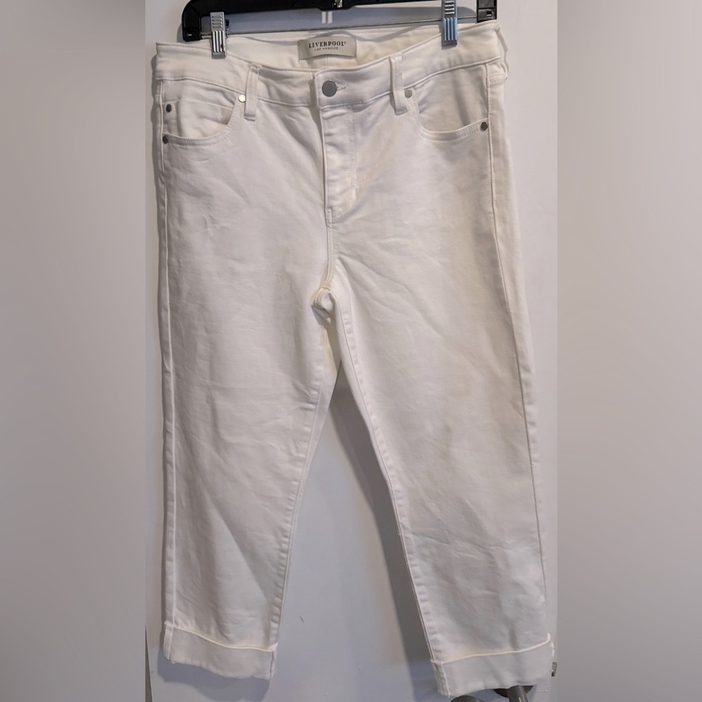 Liverpool Los Angeles Slim Cropped jeans crisp party street ecru coastal 8/29